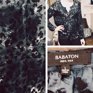 Babaton leopard print shirt